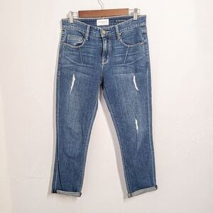 Parker Smith Relaxed Straight Distressed Jeans Size 2 / 26 Stretch $258 SRV